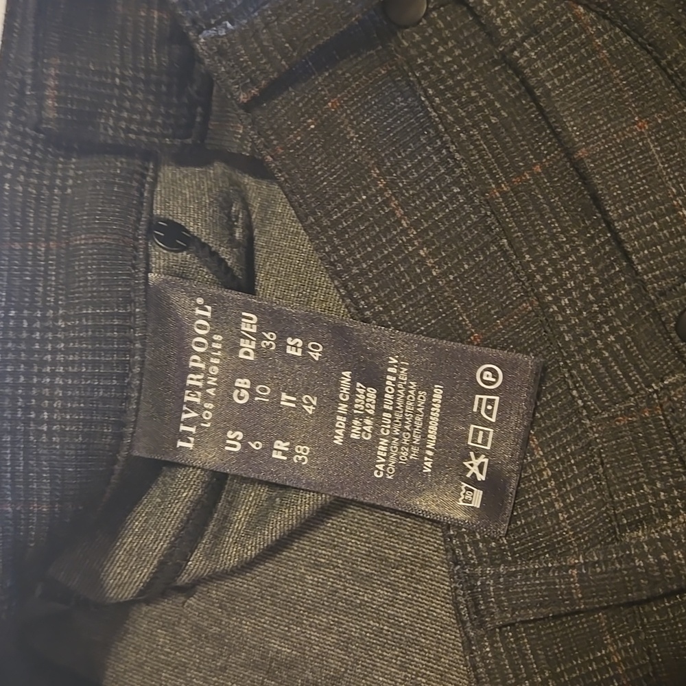 Liverpool Black and Grey Plaid Skinny Pants Size 6/28 - Picture 4 of 7